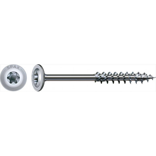 Lot de 10 vis acier tête fraisée bombée torx SPAX, Diam.6 mm x L.100 mm - SPAX