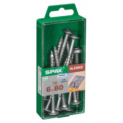 Lot de 10 vis acier tête fraisée bombée torx SPAX, Diam.6 mm x L.80 mm - SPAX