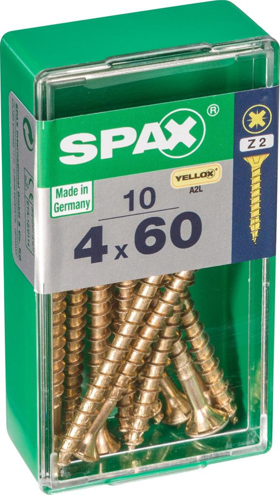 Vis SPAX Tête fraisée Diam. 4 mm Long. 60 mm Lot de 10 - vue 2