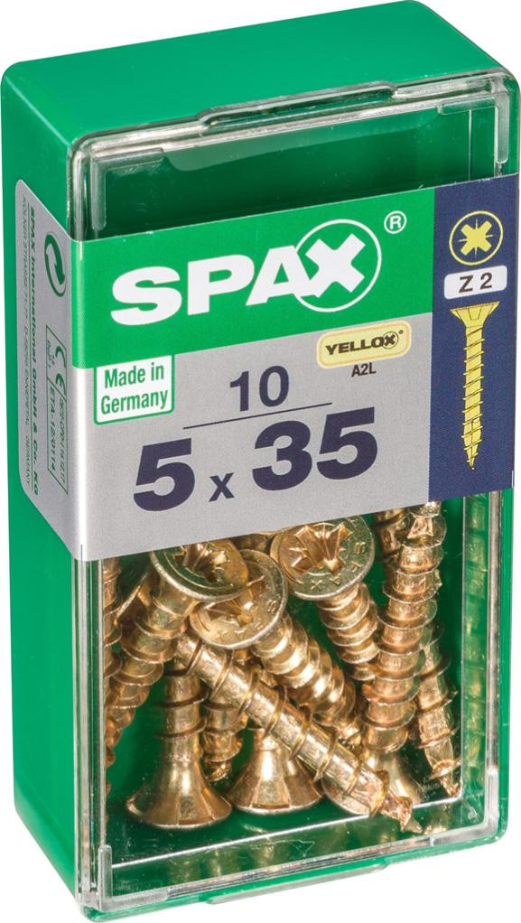 Vis SPAX Tête fraisée Acier Diam.5 mm Long.35 mm Lot de 10 - vue 2