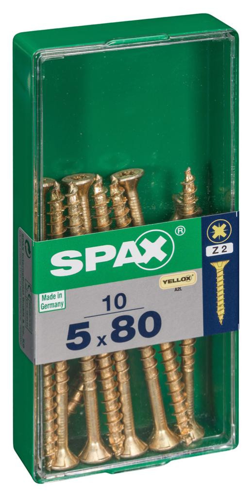 Vis à bois Spax torx pz jaune 5x80 mm 10 pièces - vue 2