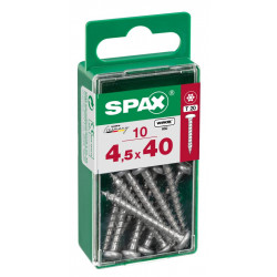 Lot de 10 vis acier tête ronde pozidriv SPAX, Diam.4.5 mm x L.40 mm de marque SPAX, référence: B6184700