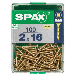 Lot de 100 vis acier tête fraisée pozidriv SPAX, Diam.2 mm x L.16 mm - SPAX