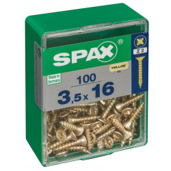 Lot de 100 vis acier tête fraisée pozidriv SPAX, Diam.3.5 mm x L.16 mm - SPAX