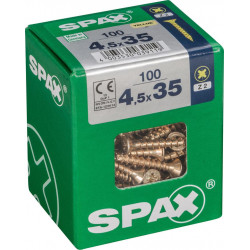 Lot de 100 vis acier tête fraisée pozidriv SPAX, Diam.4.5 mm x L.35 mm de marque SPAX, référence: B6187600