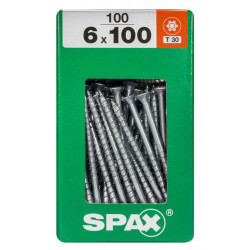 Lot de 100 vis acier tête fraisée torx SPAX, Diam.6 mm x L.100 mm - SPAX