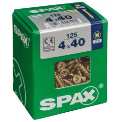 Lot de 125 vis acier tête fraisée pozidriv SPAX, Diam.4 mm x L.40 mm de marque SPAX, référence: B6189400