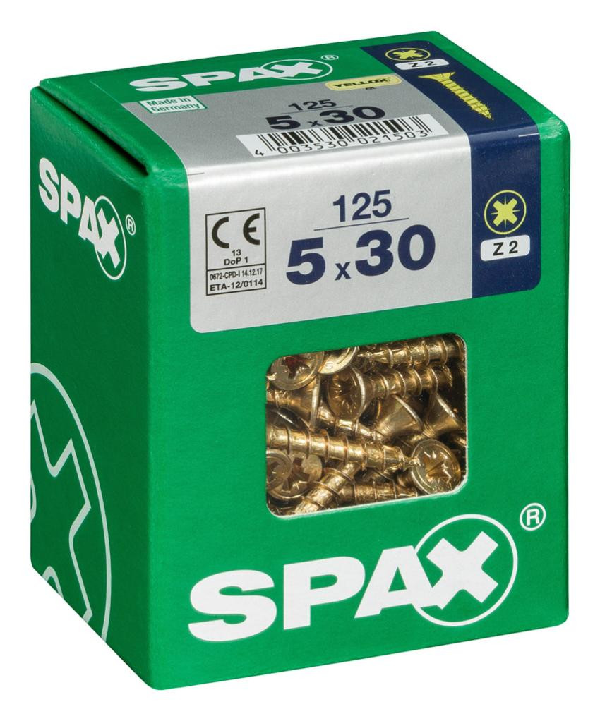 Vis SPAX Tête fraisée Acier Diam. 5 mm Long. 30 mm Lot de 125 - vue 2