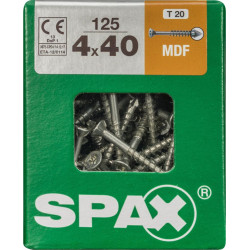 Lot de 125 vis acier tête fraisée SPAX, Diam.4 mm x L.40 mm - SPAX