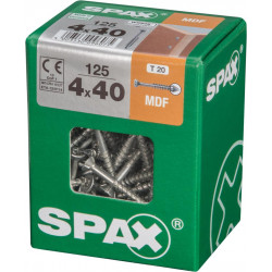 Lot de 125 vis acier tête fraisée SPAX, Diam.4 mm x L.40 mm - SPAX