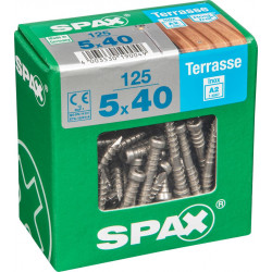 Lot de 125 vis inox tête cylindrique SPAX, Diam.5 mm x L.40 mm - SPAX