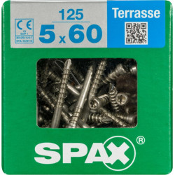 Lot de 125 vis inox tête cylindrique SPAX, Diam.5 mm x L.60 mm - SPAX