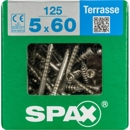 Lot de 125 vis inox tête cylindrique SPAX, Diam.5 mm x L.60 mm - SPAX