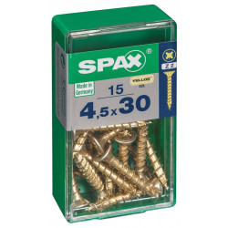 Lot de 15 vis acier tête fraisée pozidriv SPAX, Diam.4.5 mm x L.30 mm - SPAX