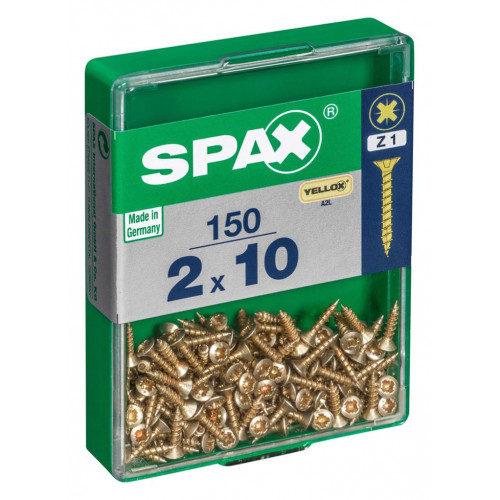 Lot de 150 vis acier tête fraisée pozidriv SPAX, Diam.2 mm x L.10 mm - SPAX