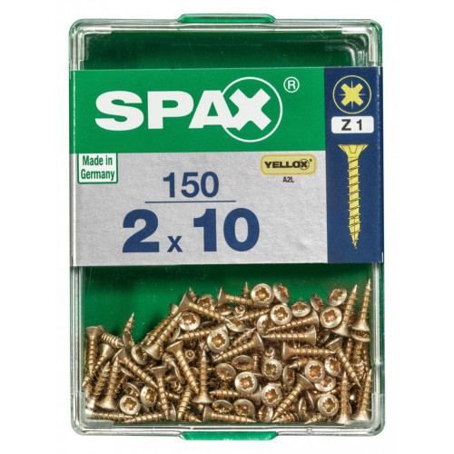 Lot de 150 vis acier tête fraisée pozidriv SPAX, Diam.2 mm x L.10 mm - SPAX