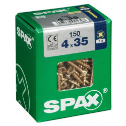 Lot de 150 vis acier tête fraisée pozidriv SPAX, Diam.4 mm x L.35 mm - SPAX