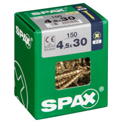 Lot de 150 vis acier tête fraisée pozidriv SPAX, Diam.4.5 mm x L.30 mm de marque SPAX, référence: B6191200