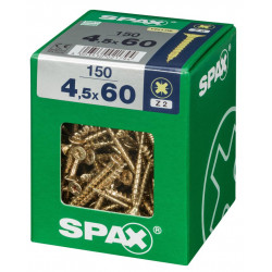 Lot de 150 vis acier tête fraisée pozidriv SPAX, Diam.4.5 mm x L.60 mm - SPAX