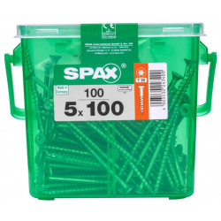 Lot de 150 vis acier tête fraisée SPAX, Diam.5 mm x L.100 mm - SPAX