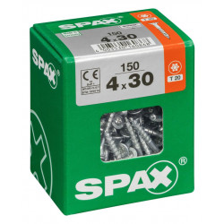 Lot de 150 vis acier tête fraisée torx SPAX, Diam.4 mm x L.30 mm de marque SPAX, référence: B6191600