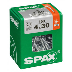 Lot de 150 vis acier tête fraisée torx SPAX, Diam.4 mm x L.30 mm - SPAX