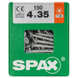 Lot de 150 vis acier tête fraisée torx SPAX, Diam.4 mm x L.35 mm - SPAX