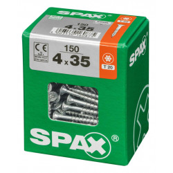 Lot de 150 vis acier tête fraisée torx SPAX, Diam.4 mm x L.35 mm - SPAX