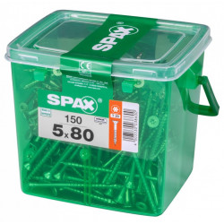 Lot de 150 vis acier tête fraisée torx SPAX, Diam.5 mm x L.80 mm - SPAX