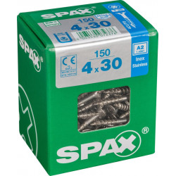 Lot de 150 vis inox tête fraisée torx SPAX, Diam.4 mm x L.30 mm de marque SPAX, référence: B6192300