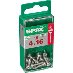 Lot de 16 vis acier tête cylindrique bombée SPAX, Diam.4 mm x L.16 mm - SPAX