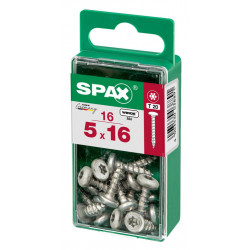 Lot de 16 vis acier tête ronde torx SPAX, Diam.5 mm x L.16 mm - SPAX