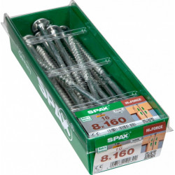 Lot de 16 vis acier torx SPAX, Diam.8 mm x L.160 mm - SPAX