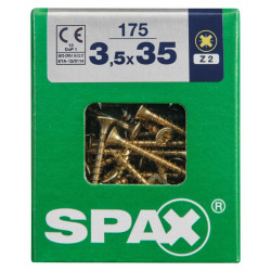 Lot de 175 vis acier tête fraisée pozidriv SPAX, Diam.3.5 mm x L.35 mm - SPAX