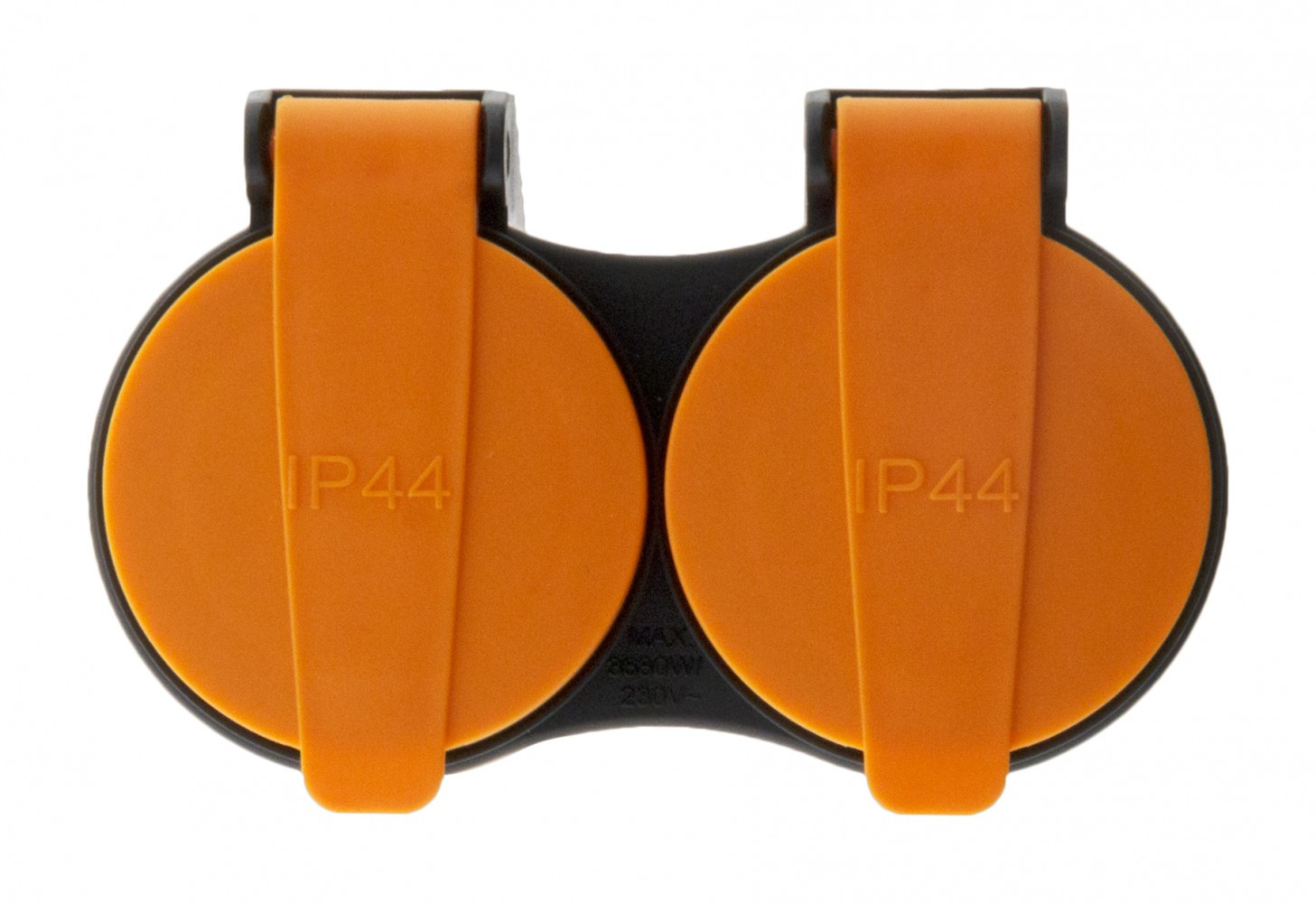 Biplite étanche, 2 prises noir INOTECH