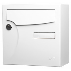 Boîte aux lettres normalisée 1 porte extérieur RENZ acier blanc brillant de marque RENZ, référence: B6196100