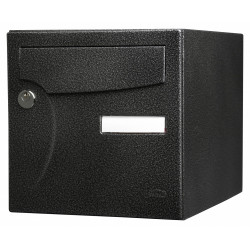 Boîte aux lettres normalisée 1 porte extérieur RENZ acier noir brillant de marque RENZ, référence: B6196300