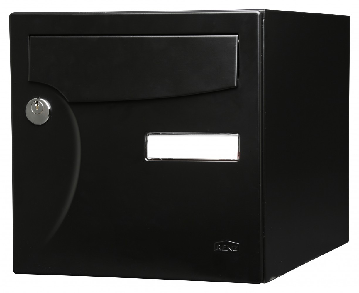 Boîte aux lettres normalisée 1 porte extérieur RENZ acier noir mat