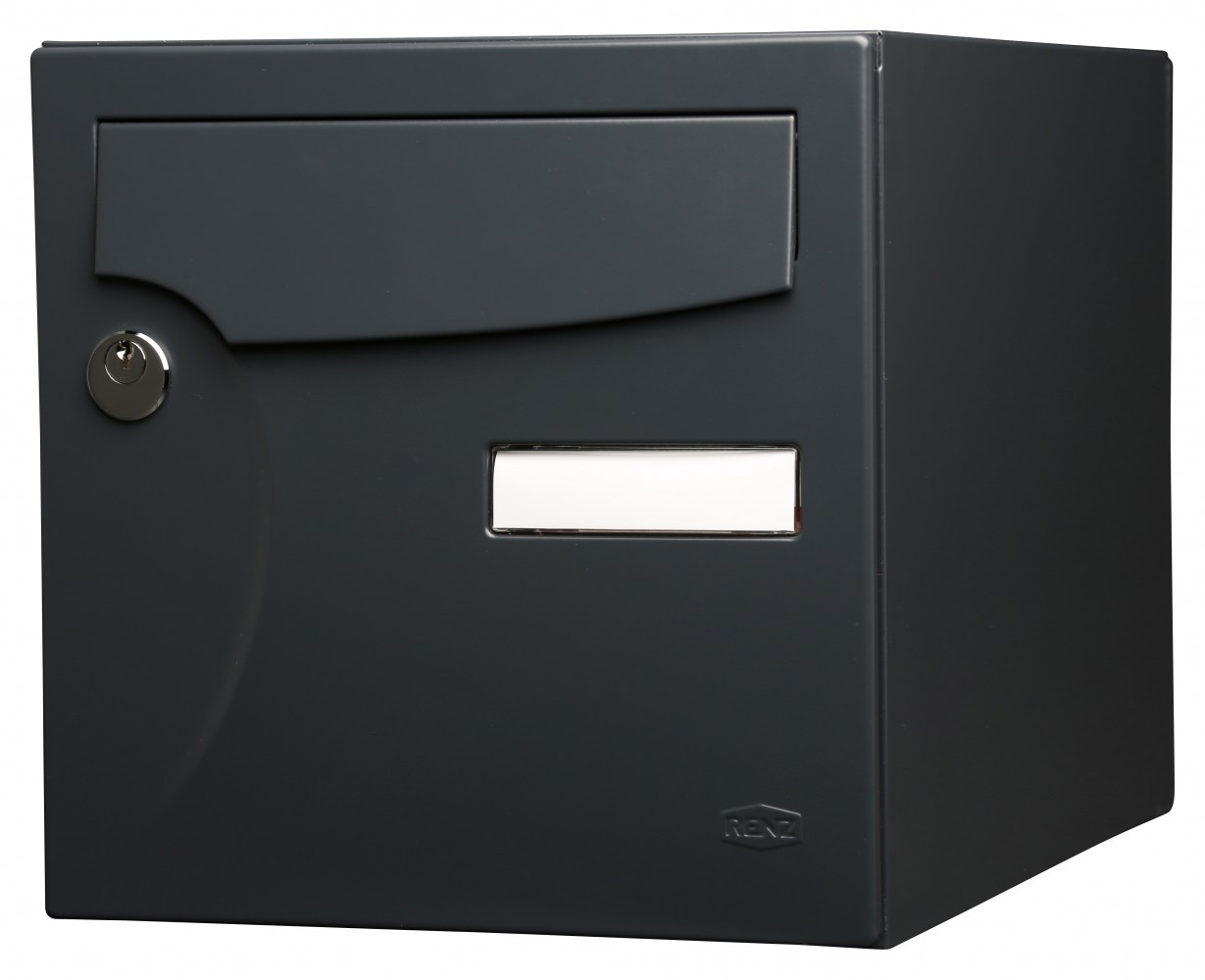 Boîte aux lettres normalisée 2 portes extérieur RENZ acier anthracite mat