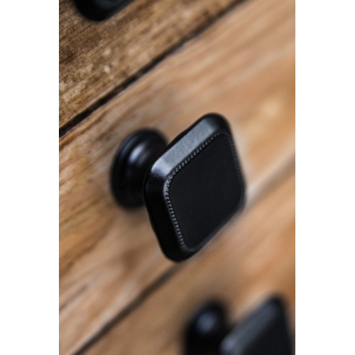 Bouton de meuble Carré noir zamak H.22 x l.30 x P.30 mm - REI