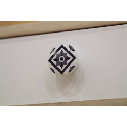 Bouton de meuble Carreau de ciment gris foncé bois H.22 x l.39 x P.39 mm - REI