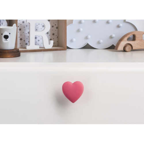 Bouton de meuble Coeur plastique mat H.25 x l.41 x P.41 mm - REI