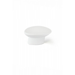 Bouton de meuble Ovale blanc zamak H.24 x l.41 x P.19 mm de marque REI, référence: B6198900