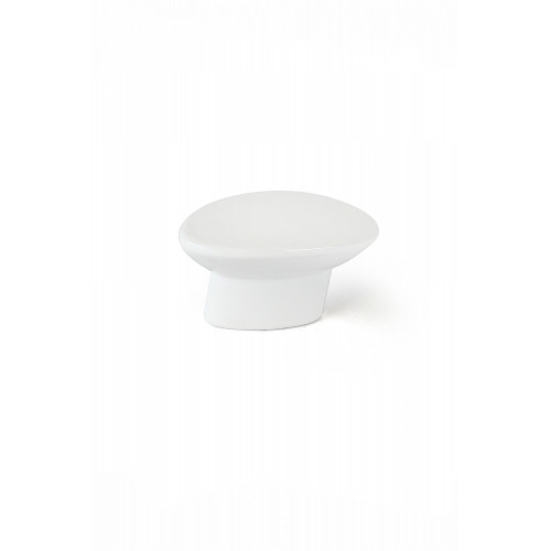 Bouton de meuble Ovale blanc zamak H.24 x l.41 x P.19 mm - REI