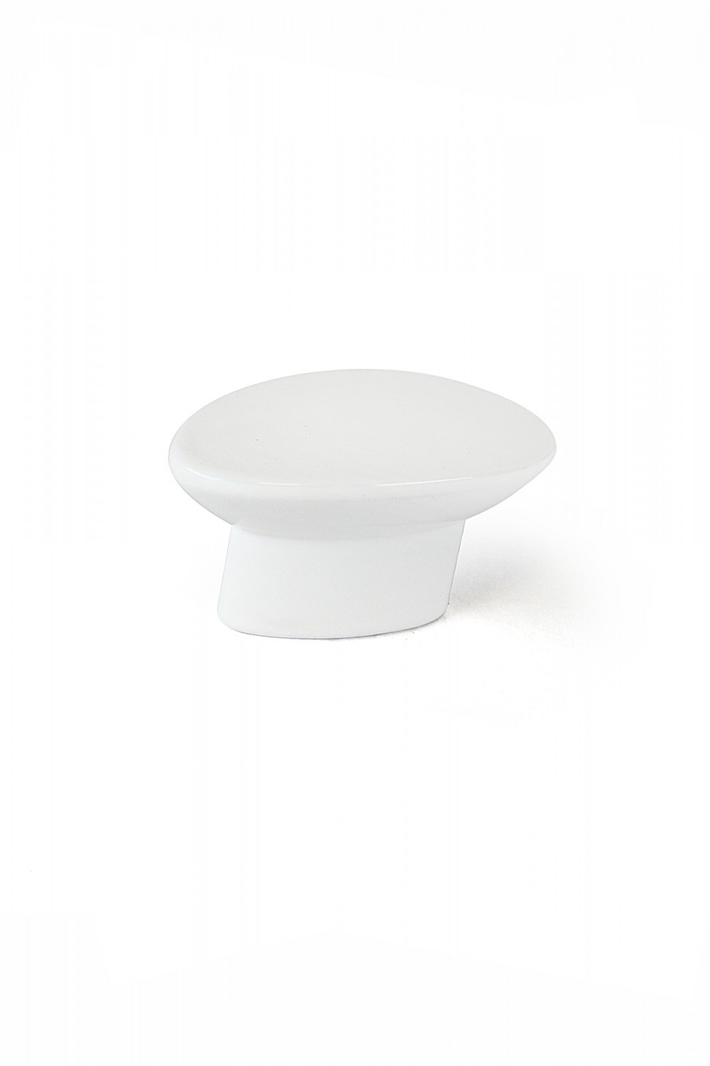 Bouton de meuble Ovale blanc zamak H.24 x l.41 x P.19 mm