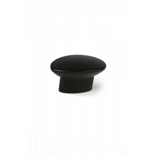 Bouton de meuble Ovale noir zamak H.24 x l.41 x P.19 mm - REI