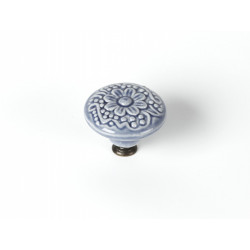 Bouton de meuble Rond porcelaine brillant bleu H.27 x l.44 x P.44 mm de marque REI, référence: B6199300