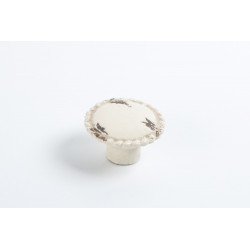 Bouton de meuble Rond porcelaine creme vieilli H.28 x l.44 x P.44 mm de marque REI, référence: B6199500