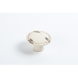 Bouton de meuble Rond porcelaine creme vieilli H.28 x l.44 x P.44 mm - REI