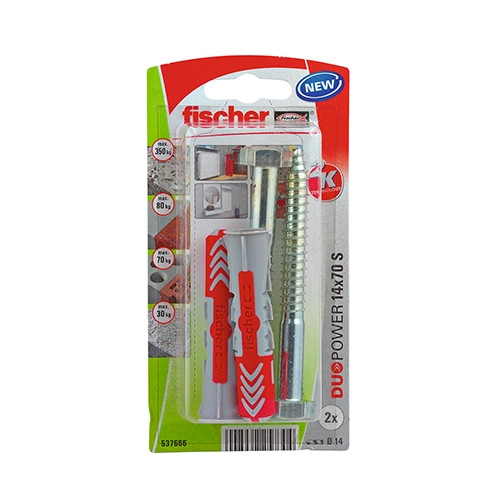 Chevilles et vis Duopower FISCHER, Diam.14 x L.70 mm - FISCHER